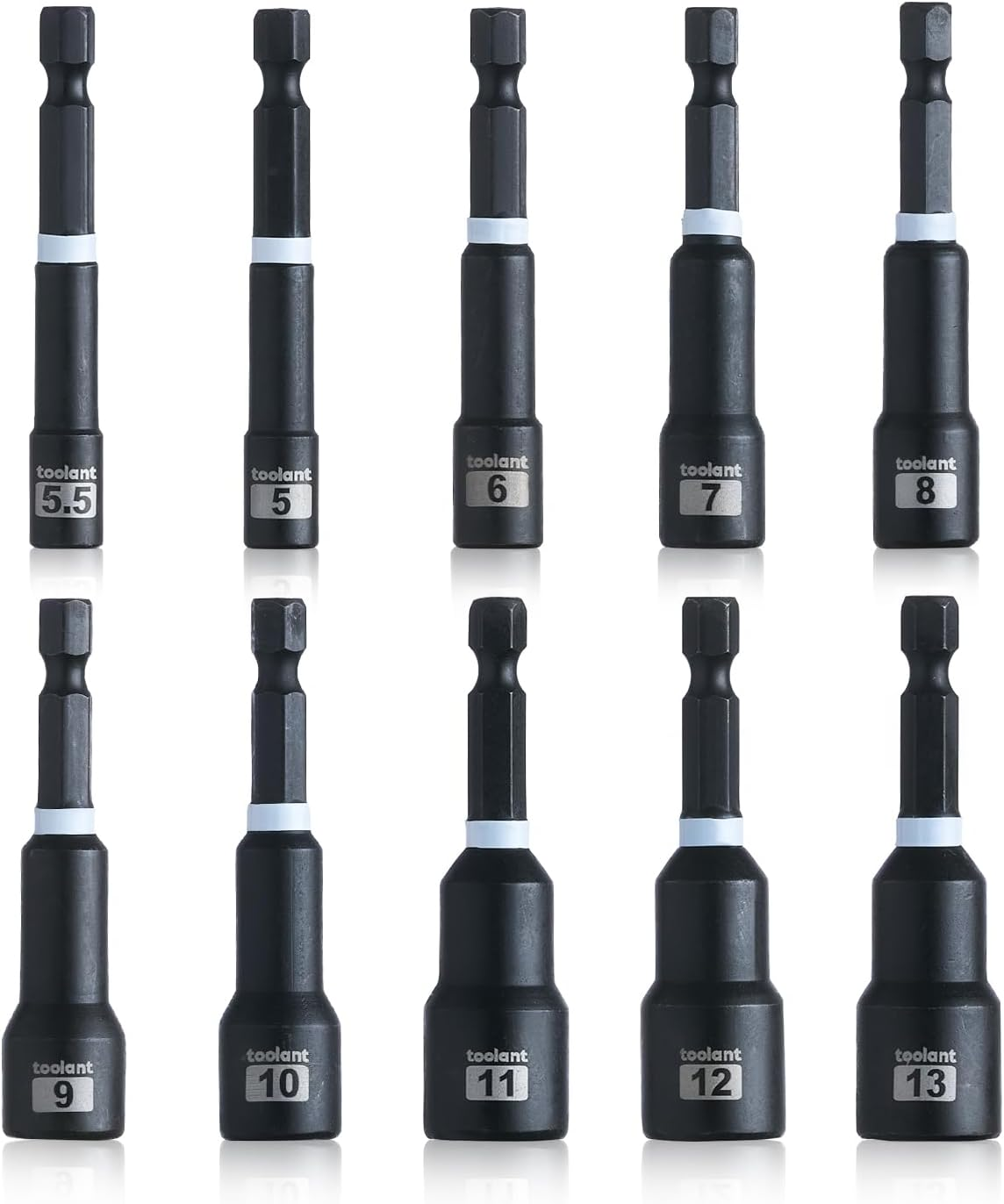 Magnetic Nut Driver Set, Metric & SAE Socket Bits with Impact Adapter, Heavy-Duty Screwdriver Bits for DIY Repair & Maintenance