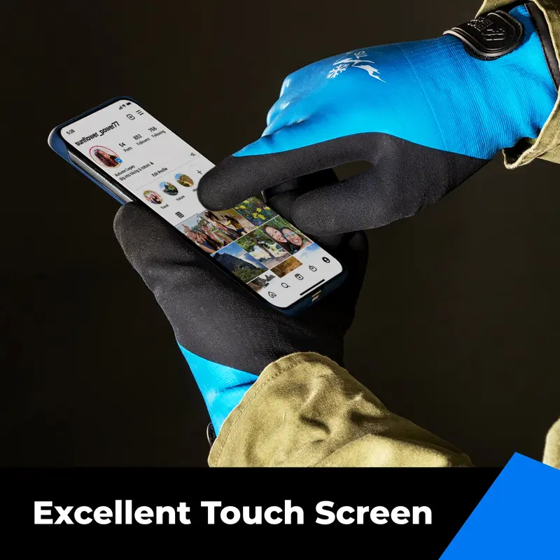 Waterproof Thermal Work Gloves, Heavy Duty Insulated Protective Gloves with Rubber Palm & Velcro Wrist for Gardening and Outdoor Work