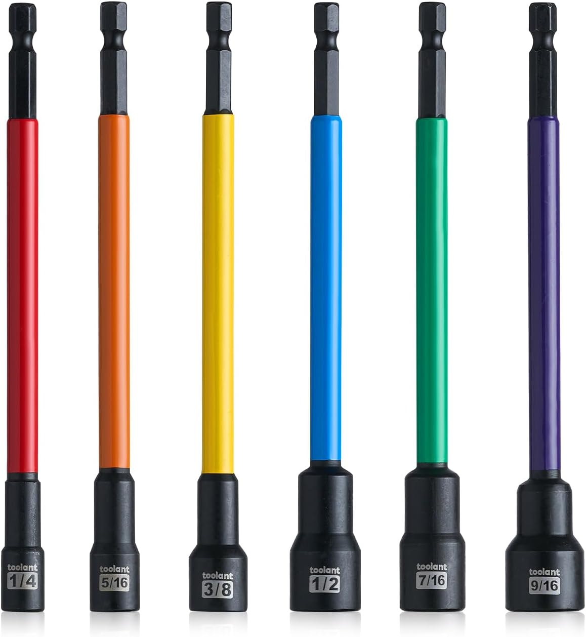 Magnetic Nut Driver Set, Metric & SAE Socket Bits with Impact Adapter, Heavy-Duty Screwdriver Bits for DIY Repair & Maintenance