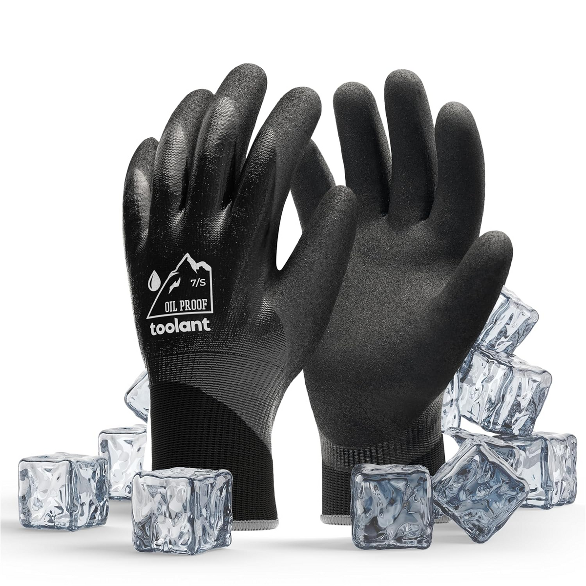 Waterproof Thermal Work Gloves, Heavy Duty Insulated Protective Gloves with Rubber Palm & Velcro Wrist for Gardening and Outdoor Work