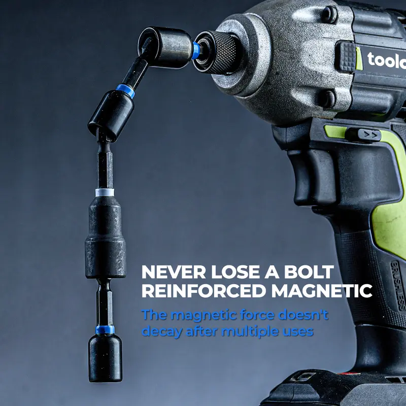 Magnetic Nut Driver Set, Metric & SAE Socket Bits with Impact Adapter, Heavy-Duty Screwdriver Bits for DIY Repair & Maintenance