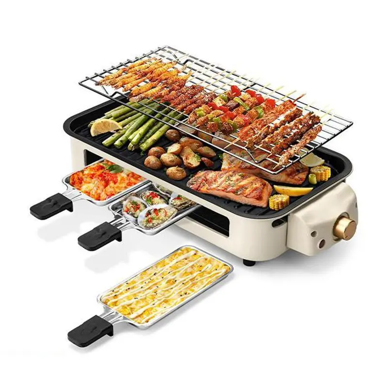1800W Smokeless Electric Indoor Grill & Griddle – 2-in-1 Nonstick Grill Pan with Adjustable Heat Control and Removable Plates