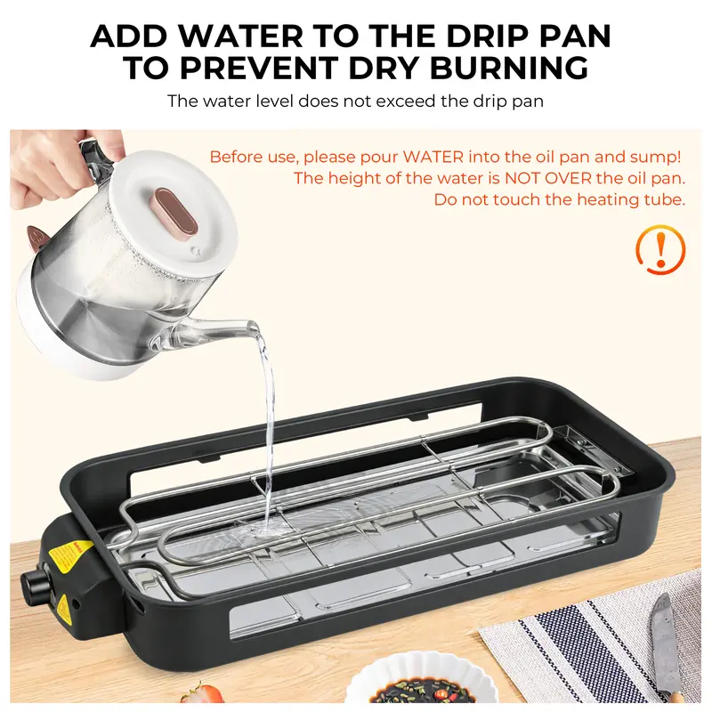 1800W Smokeless Electric Indoor Grill & Griddle – 2-in-1 Nonstick Grill Pan with Adjustable Heat Control and Removable Plates