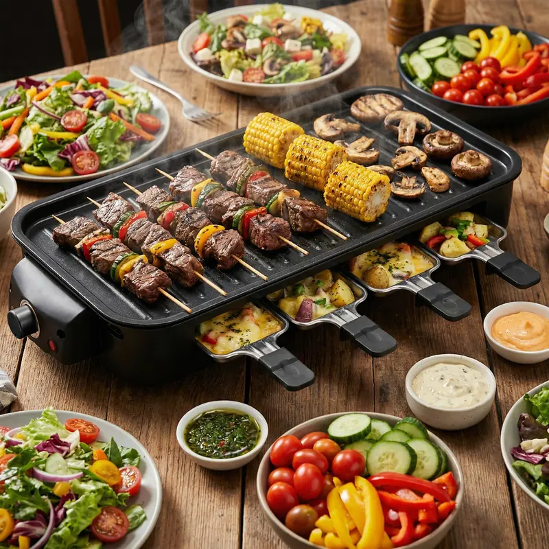 1800W Smokeless Electric Indoor Grill & Griddle – 2-in-1 Nonstick Grill Pan with Adjustable Heat Control and Removable Plates
